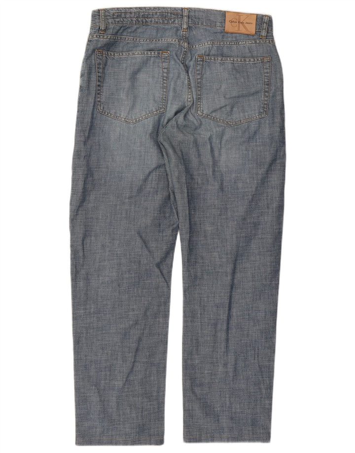 Vaqueros Rectos Calvin Klein Mujer W32 L27 Algodón Azul