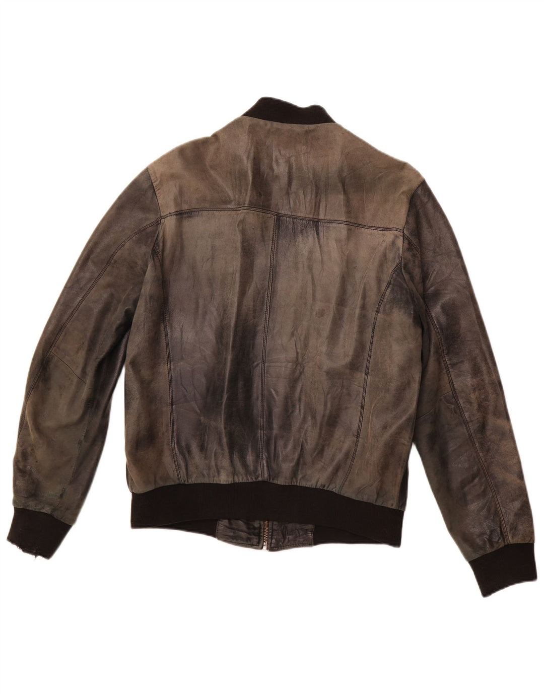 VINTAGE Chaqueta de cuero para hombre Reino Unido 38 Mediano Negro