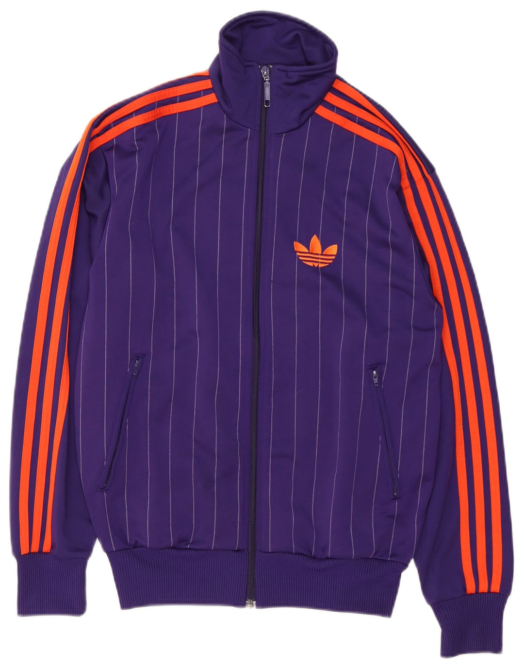 Adidas Hombre Chándal Top Chaqueta XS Poliéster A Rayas Morado
