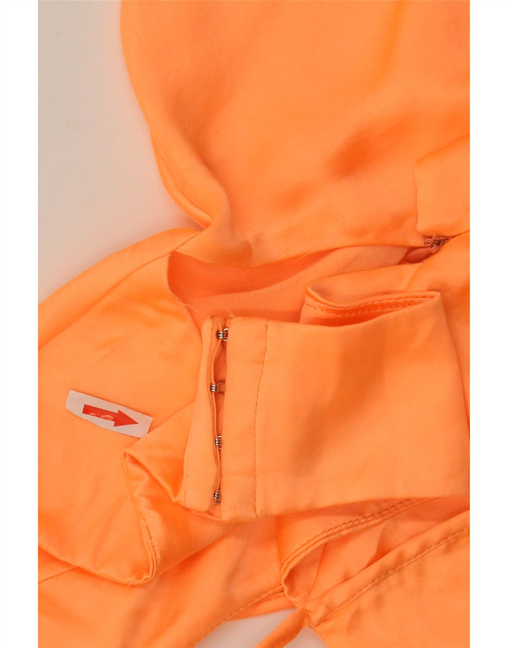 Zara Mujer Mini Vestido Slip UK 8 Pequeño Naranja Poliéster