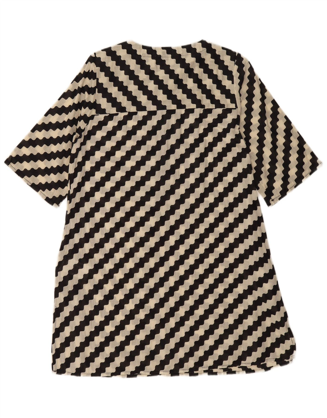 COMPANIA FANTASTICA Vestido acampanado para mujer UK 44 Mediano Algodón a rayas negro