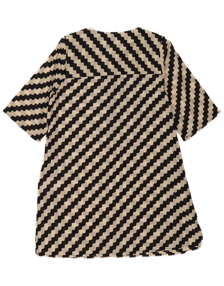 COMPANIA FANTASTICA Vestido acampanado para mujer UK 44 Mediano Algodón a rayas negro