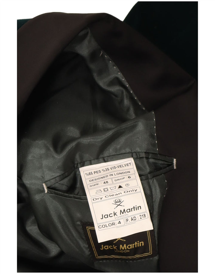 Jack Martin Chaqueta tipo blazer de terciopelo con 1 botón para hombre IT 48 Poliéster verde medio