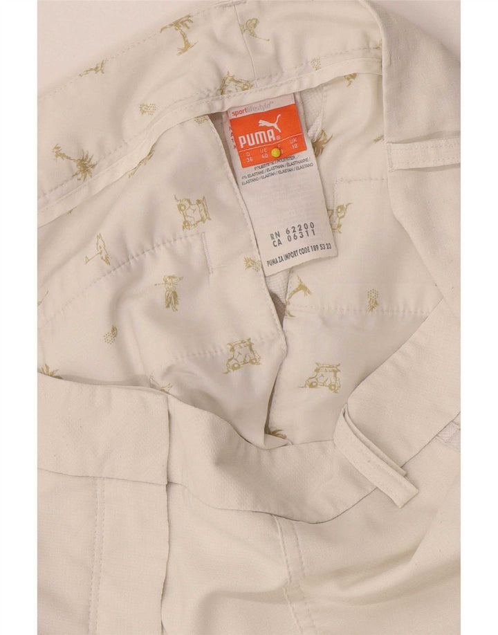 Puma Pantalones chinos ajustados para mujer UK 10 Small W32 L28 Poliéster blanco