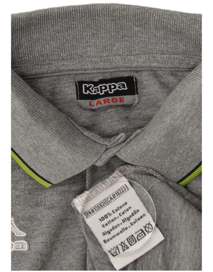 Kappa Polo Hombre Grande Gris Algodón