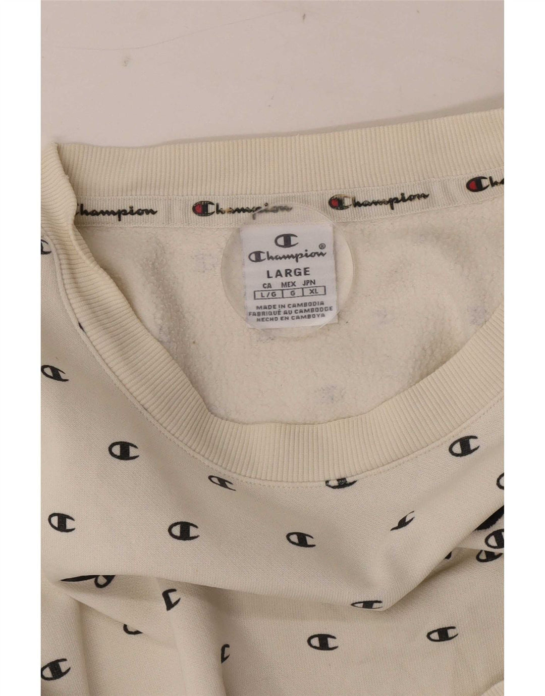 Champion Sudadera con gráfico para niños 11-12 años Grande Blanco Manchado