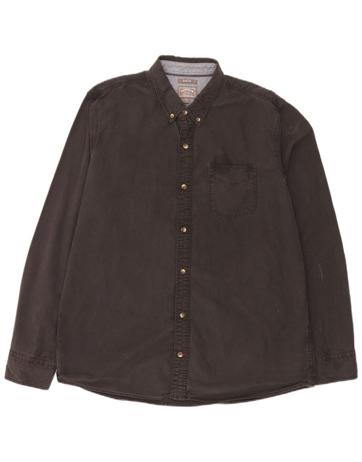 Camisa ajustada para hombre Fat Face XL Algodón negro