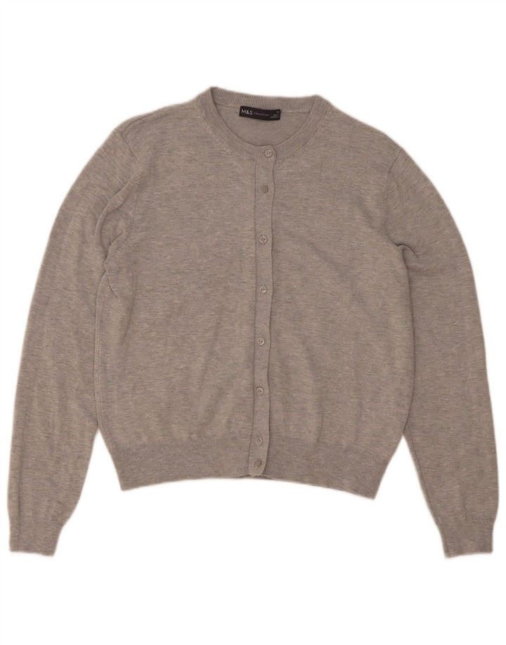 Marks & Spencer Suéter tipo cárdigan para mujer UK 40 Viscosa moteada gris medio