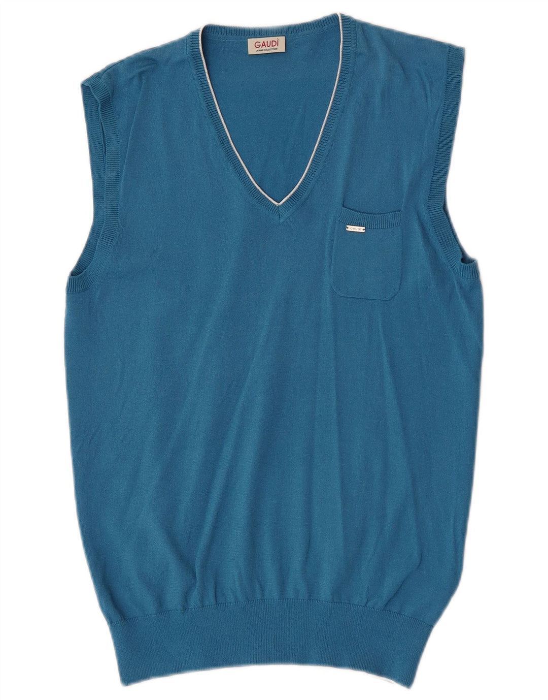 Camiseta Sin Mangas Gaudí Hombre Viscosa Azul Medio