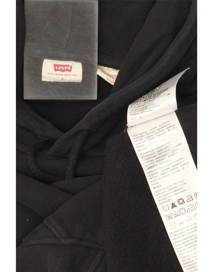 Levi's Hombre Sudadera Con Capucha Jumper Small Algodón Negro