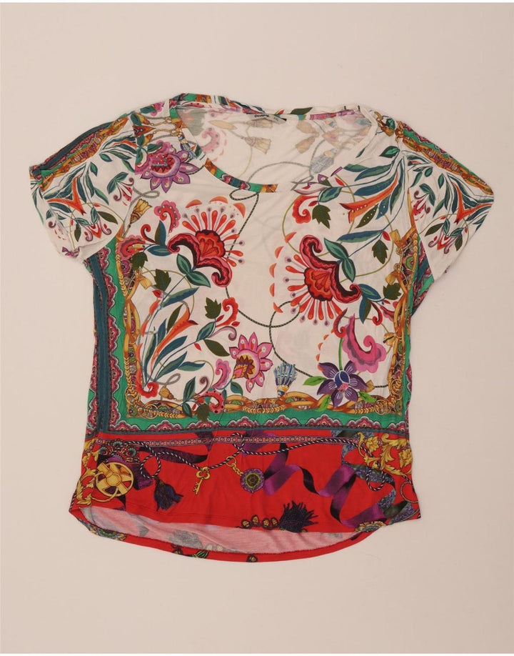 DESIGUAL Camiseta gráfica para mujer Top UK 20 2XL Viscosa floral multicolor