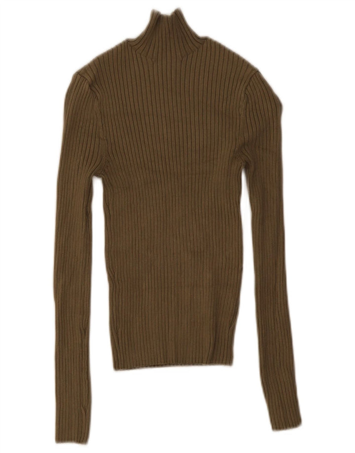 Zara Mujer Crop Top UK 8 Small Viscosa Caqui
