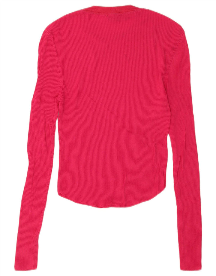 Zara Mujer Top Manga Larga UK 40 Small Rosa