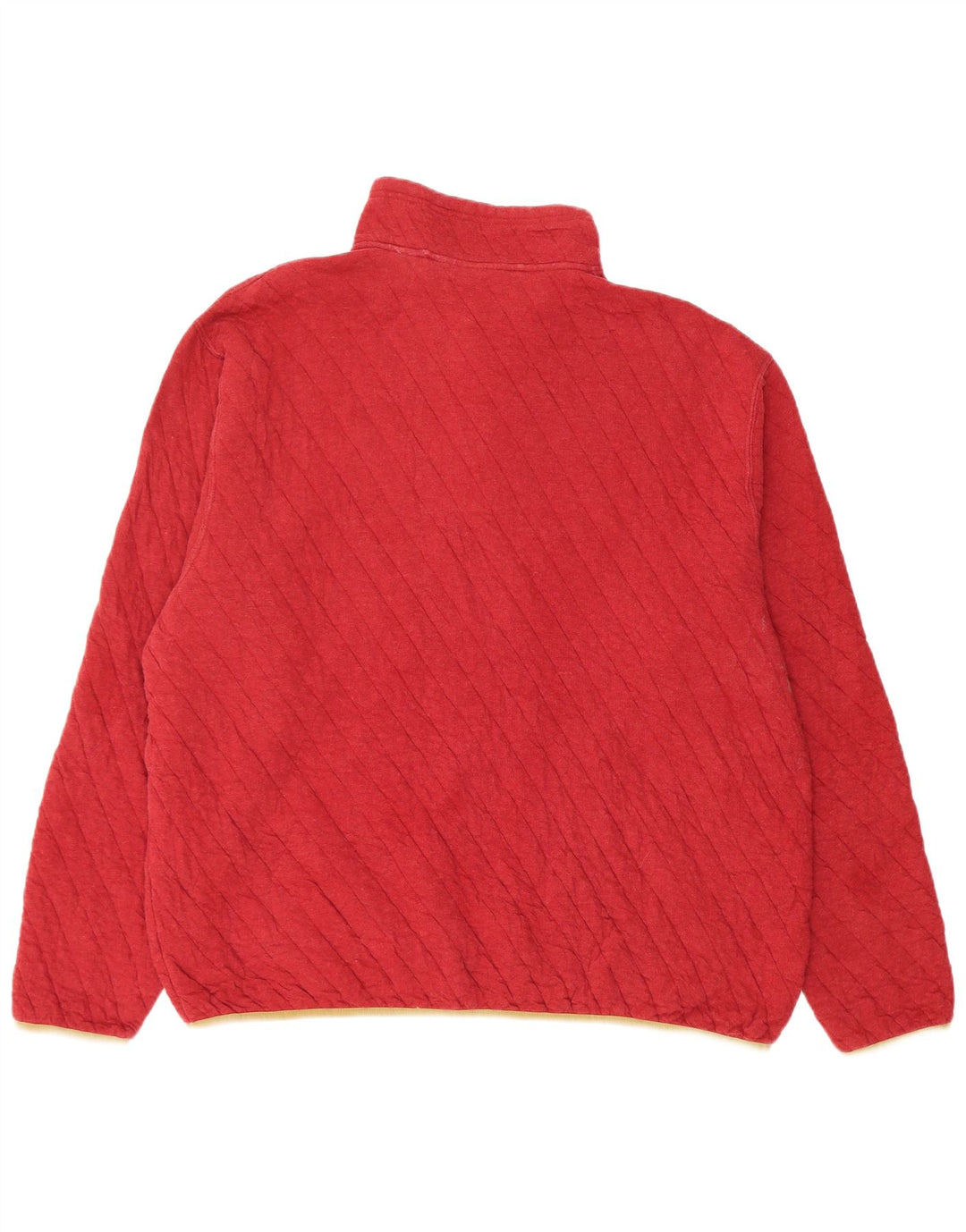 Orvis Hombre Botón Cuello Sudadera Jumper XL Rojo Algodón