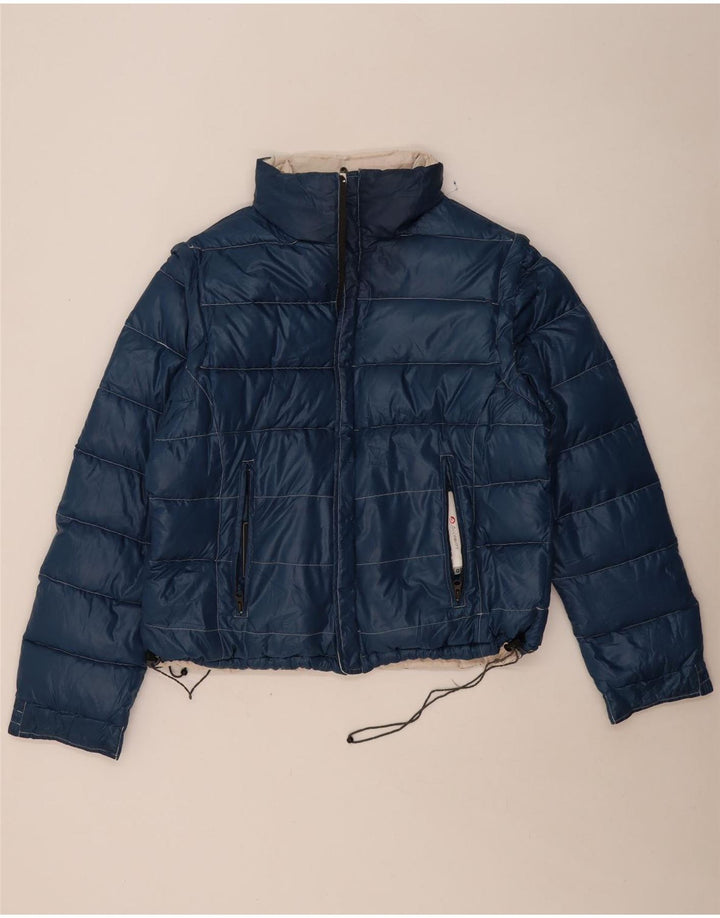 Dolomite Chaqueta acolchada con estampado gráfico para mujer UK 40 XL Bloque de color azul