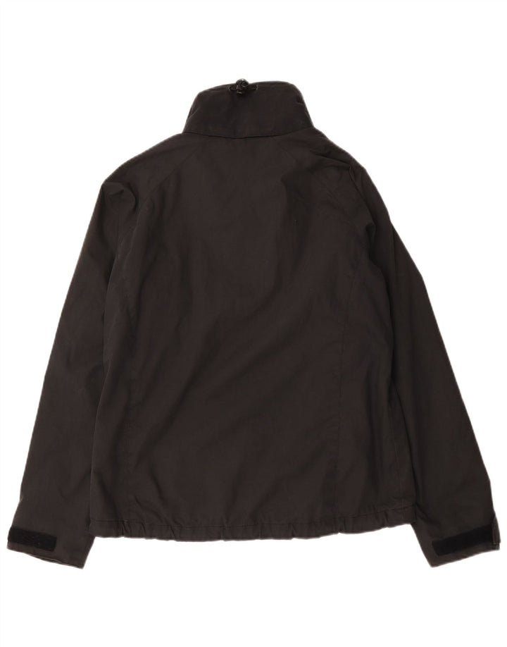 Jack Wolfskin Chaqueta impermeable para mujer UK 12/14 Mediana Negro Poliéster