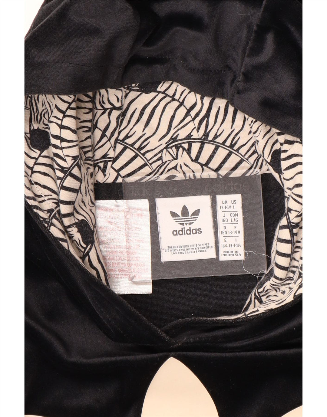 ADIDAS Jersey con capucha de terciopelo gráfico para niñas 13-14 años Negro