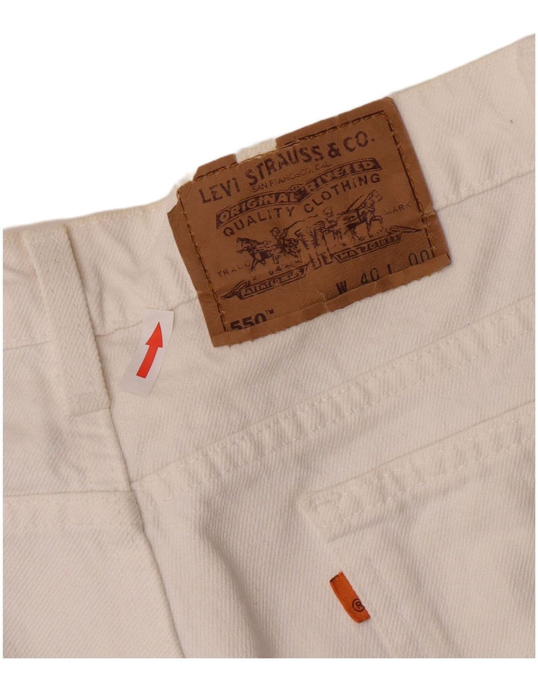Levi's Mens 550 Shorts De Mezclilla W40 XL Algodón Blanco