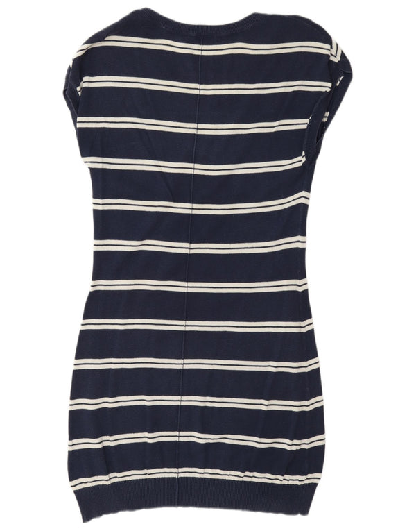 Crew Clothing Vestido tipo jersey sin mangas para mujer UK 10 Small Azul marino a rayas