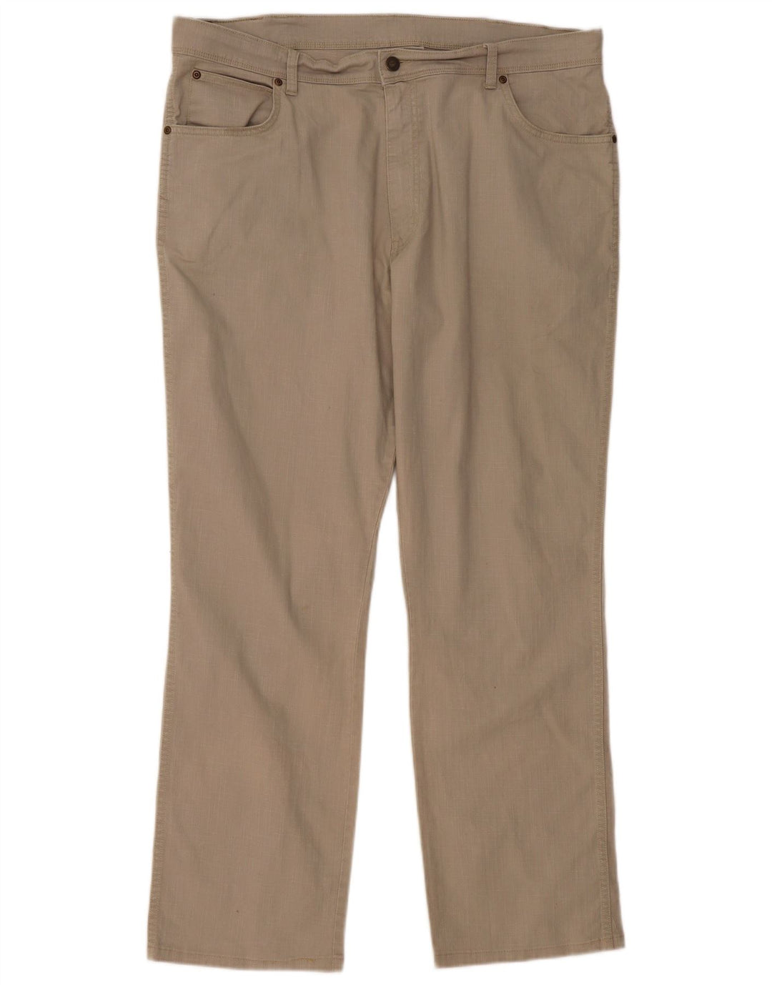 WRANGLER Pantalones casuales rectos de corte regular para hombre W40 L32 Algodón beige