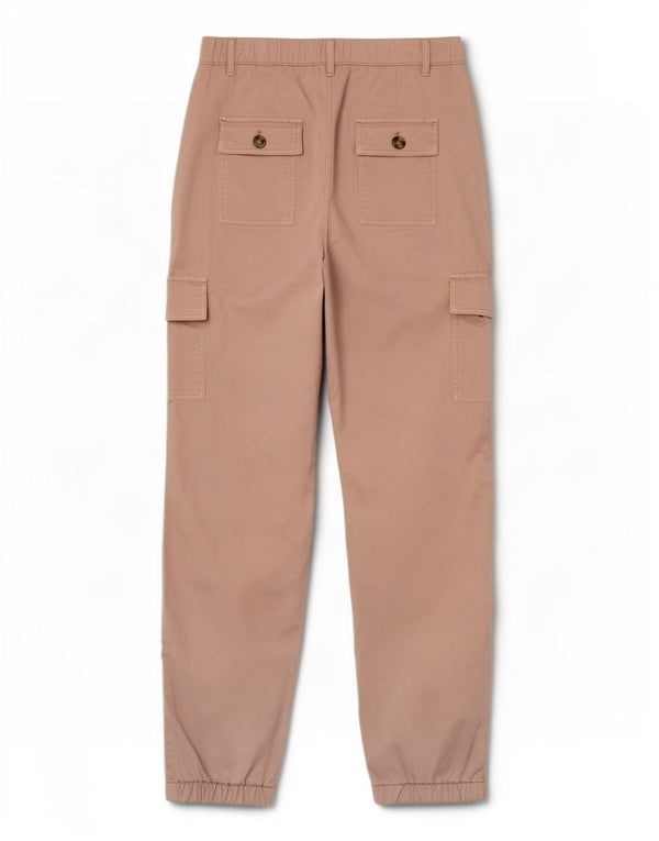 Marks & Spencer Pantalones cargo de cintura alta para mujer UK 10 Small W28 L29 Rosa