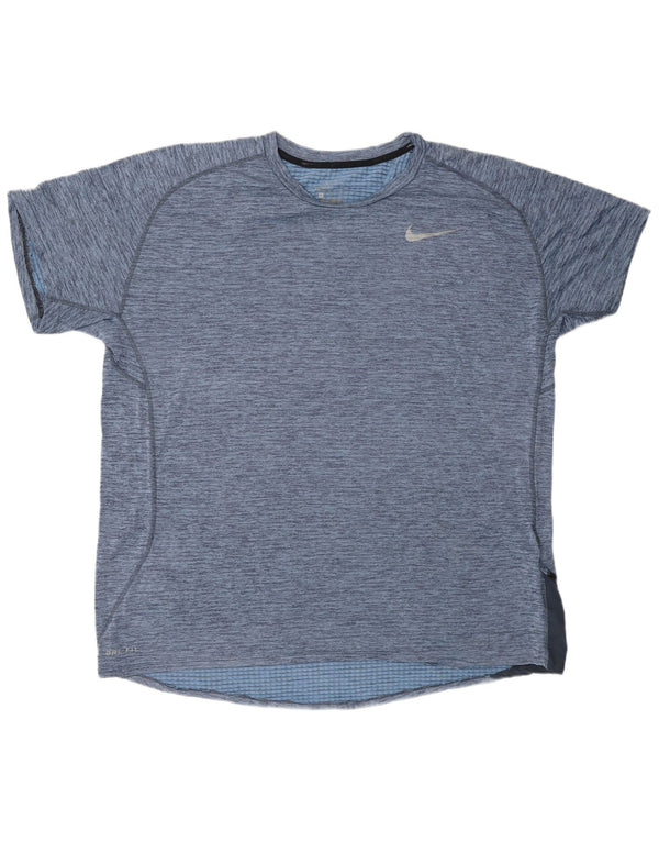 NIKE Camiseta Dri Fit para Hombre Top XL Poliéster Moteado Azul