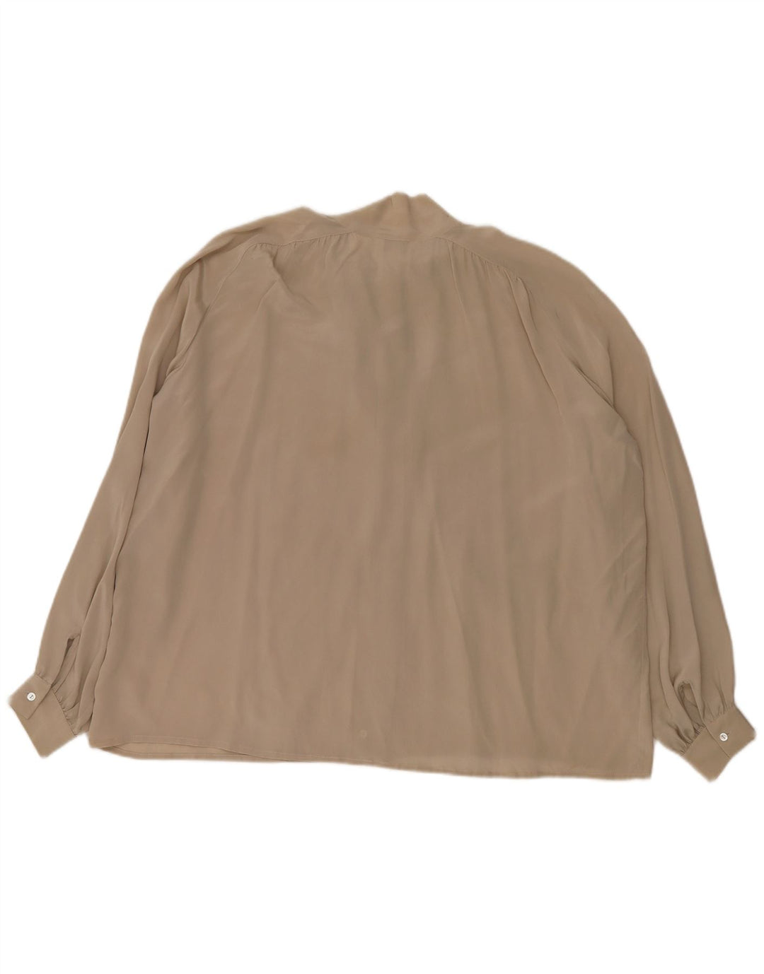 Padovanelle Blusa de mujer de gran tamaño con lazo frontal IT 50 XL Seda Beige
