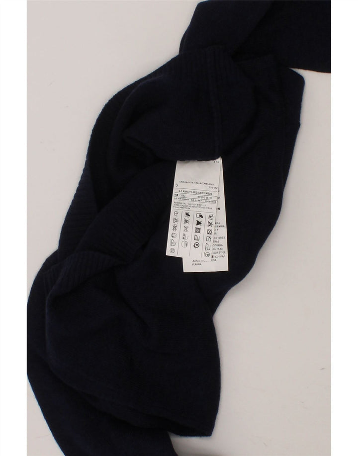BENETTON Boys V-Neck Jumper Sweater 6-7 Years Small Navy Blue Wool Vintage Benetton and Second-Hand Benetton from Messina Hembry 