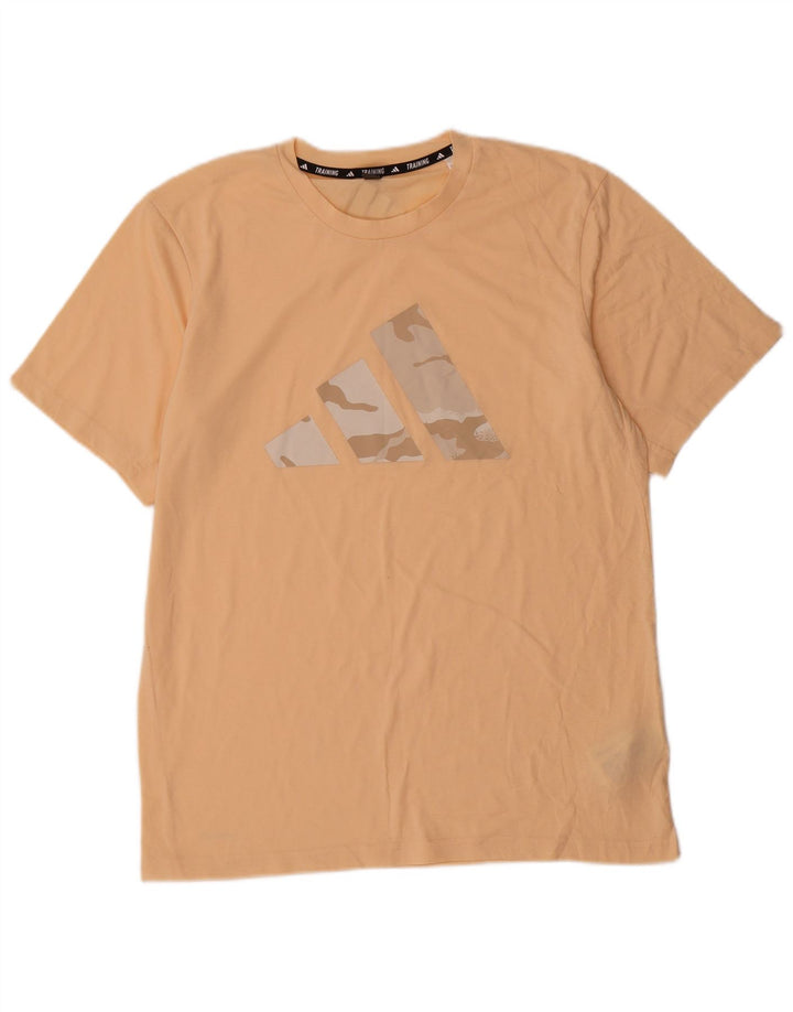 Adidas Hombre Training Graphic Camiseta Top Algodón Beige Medio