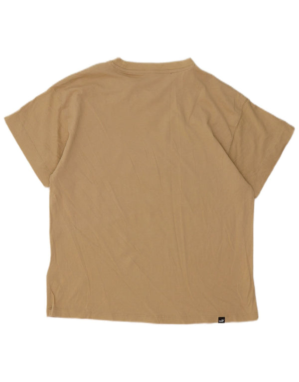 Puma Camiseta gráfica para mujer Top UK 46 Large Beige Cotton