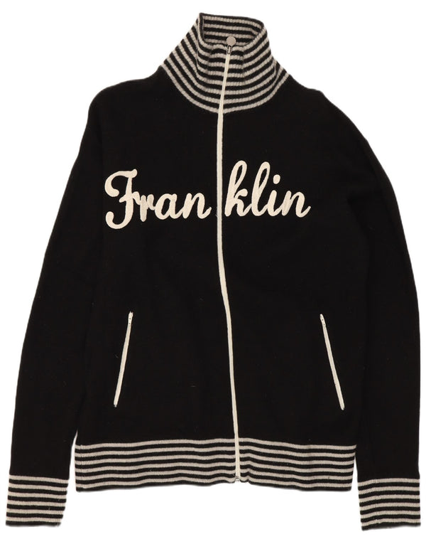 Franklin & Marshall - Cárdigan gráfico para hombre, suéter grande de lana a rayas negras