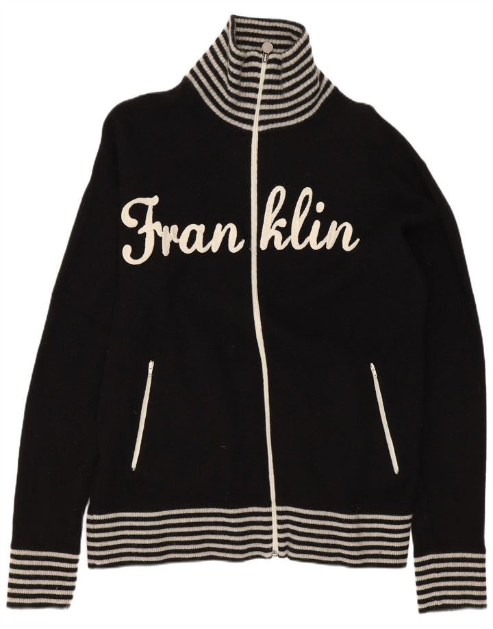 Franklin & Marshall - Cárdigan gráfico para hombre, suéter grande de lana a rayas negras