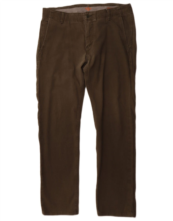 DOCKERS Pantalones chinos ajustados para hombre W34 L32 Algodón caqui