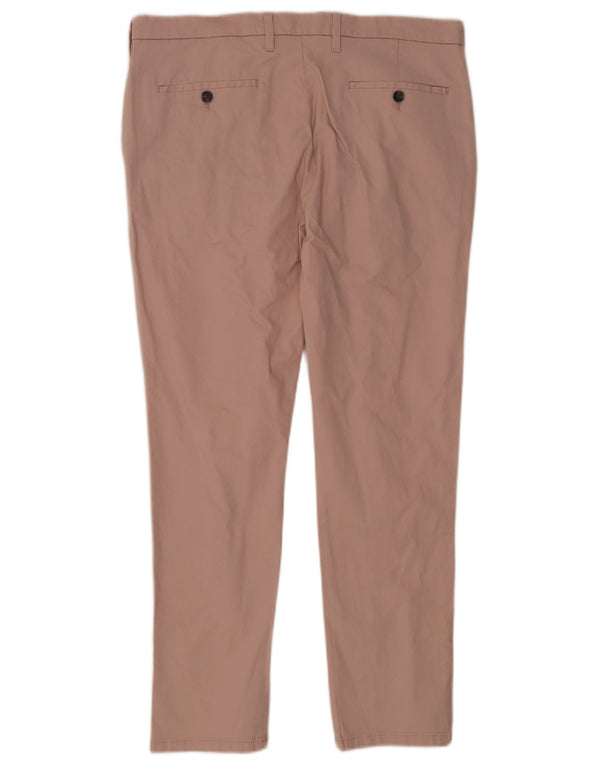 Marks & Spencer Pantalones chinos ajustados para hombre W36 L29 Algodón rosa