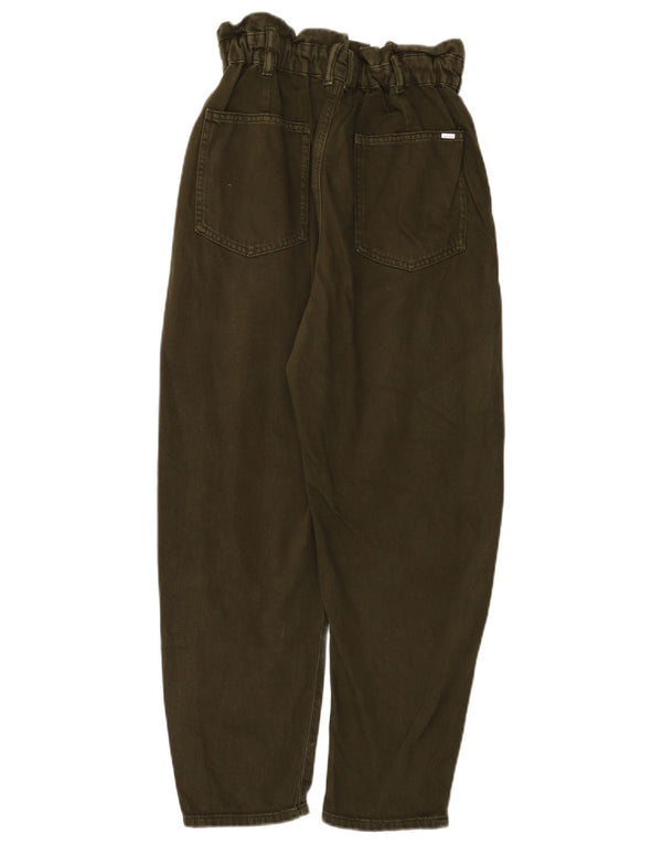 Zara Pantalones Cortos Holgados De Cintura Alta Para Mujer EU 38 Small W28 L26 Caqui