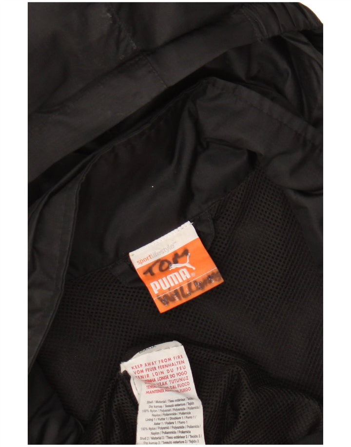 Puma Chaqueta impermeable con capucha gráfica para hombre UK 36 Small Black Nylon