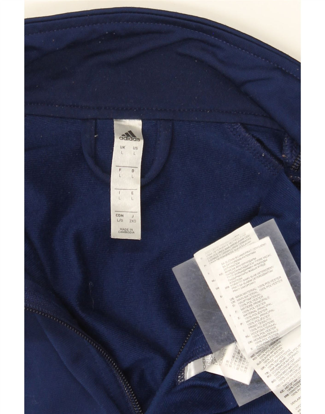 Adidas Hombre Chándal Top Chaqueta Grande Azul Marino Poliéster