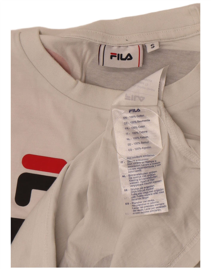 Fila Camiseta gráfica para hombre Top pequeño de algodón a rayas blancas