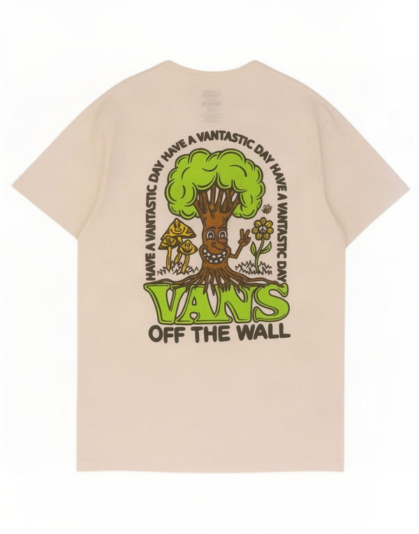 Vans Mens Classic Fit Graphic T-Shirt Top Medium White Cotton