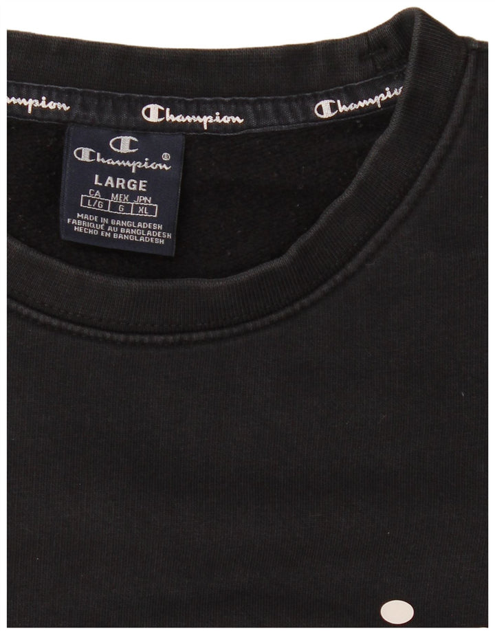 CHAMPION Sudadera gráfica para hombre Jumper Large Azul marino Algodón
