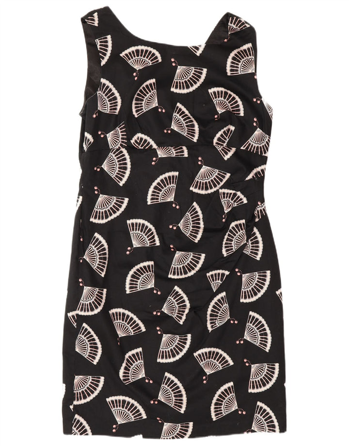 Oasis Vestido tubo sin mangas con estampado abstracto para mujer UK 40 grande Negro