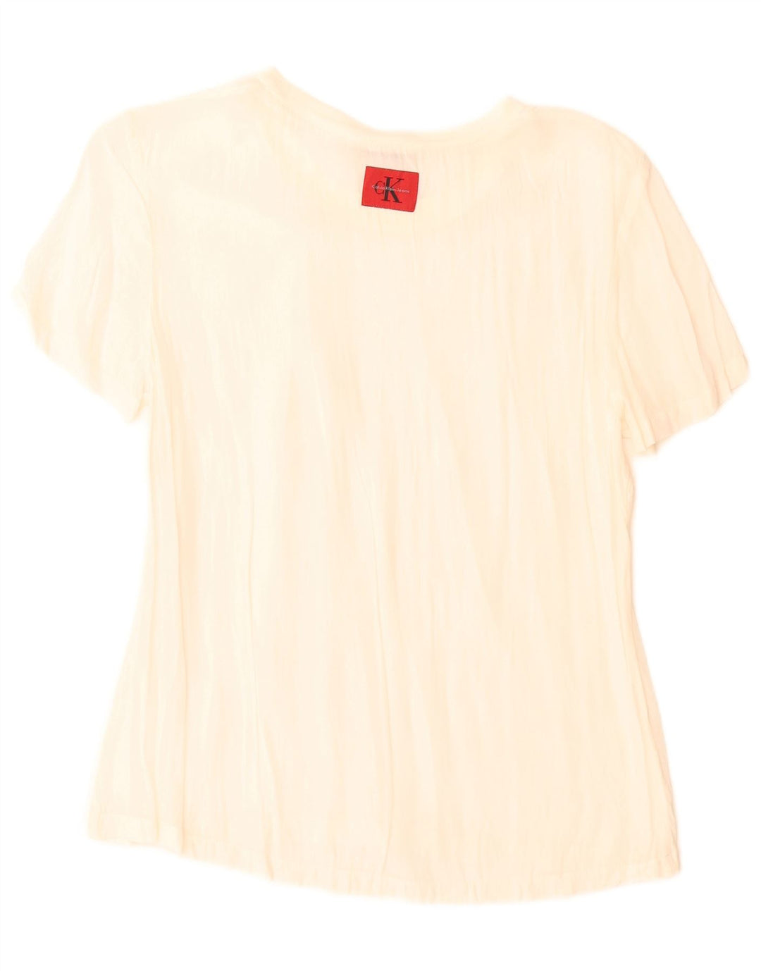 Calvin Klein Jeans Blusa para mujer Top UK 10 Small Off White