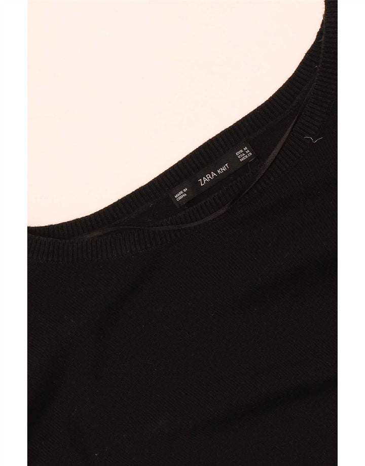 Zara - Jersey extragrande con cuello barco para mujer, talla 40, talla M, color negro