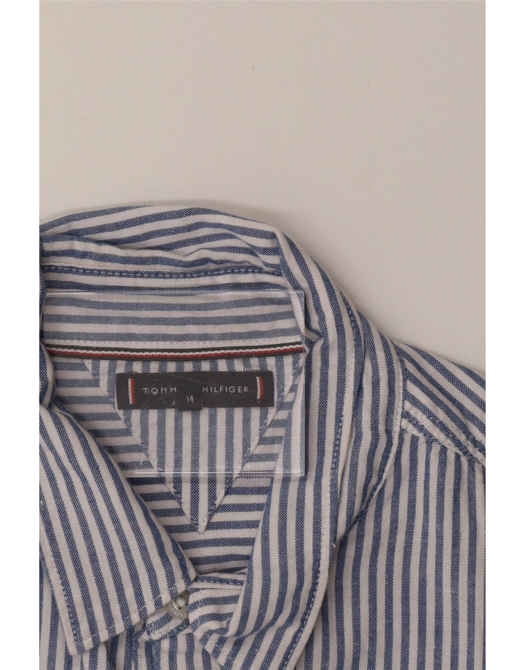 TOMMY HILFIGER Camisa de niño 13-14 años Algodón azul raya diplomática