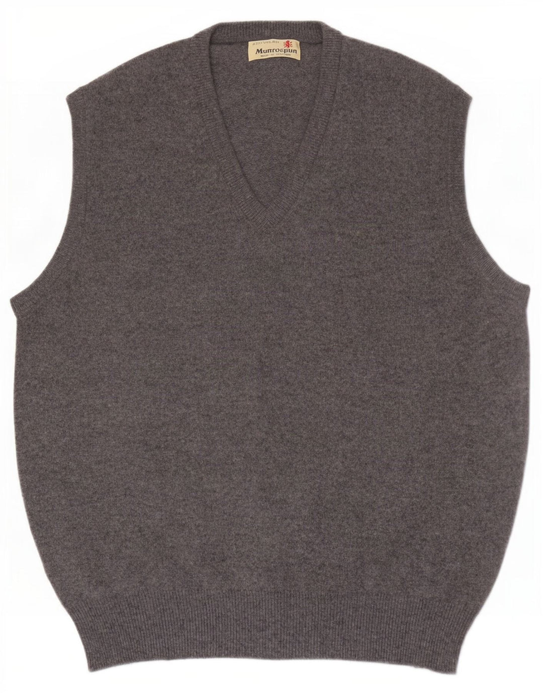 Munrospun Chaleco para hombre Camiseta sin mangas EU 52 Lana gris grande