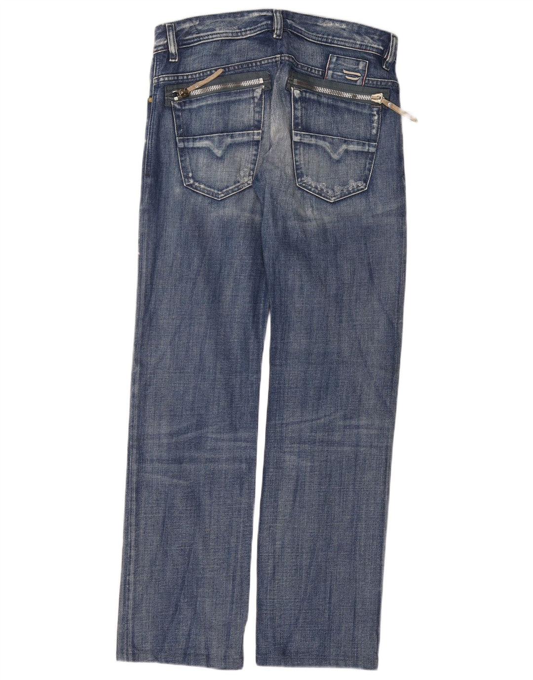 DIESEL Vaqueros rectos desgastados para hombre W30 L31 Algodón azul