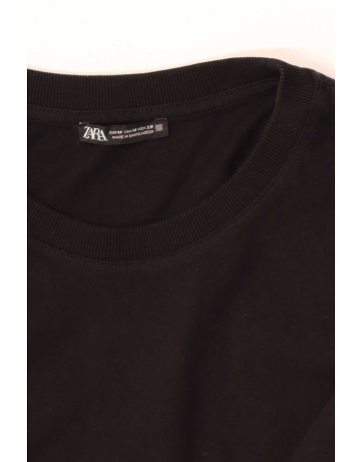 Zara Vestido Escalonado De Manga Larga para Mujer UK 44 Mediano Negro