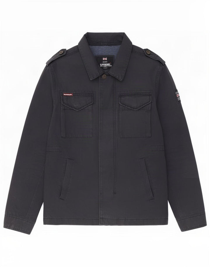 Superdry Chaqueta militar para hombre ES 38 Mediana Algodón negro