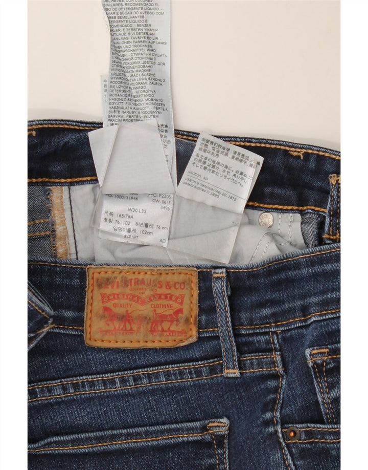 LEVI'S Vaqueros Rectos 714 Mujer W30 L32 Algodón Azul