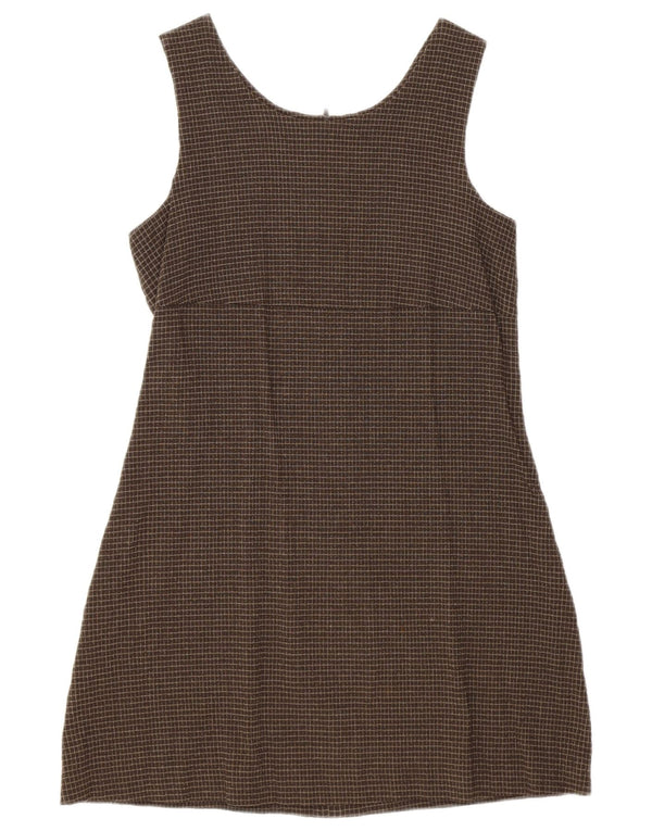 Germano Zama Vestido tubo sin mangas para mujer UK 8 Small Brown Check Viscosa